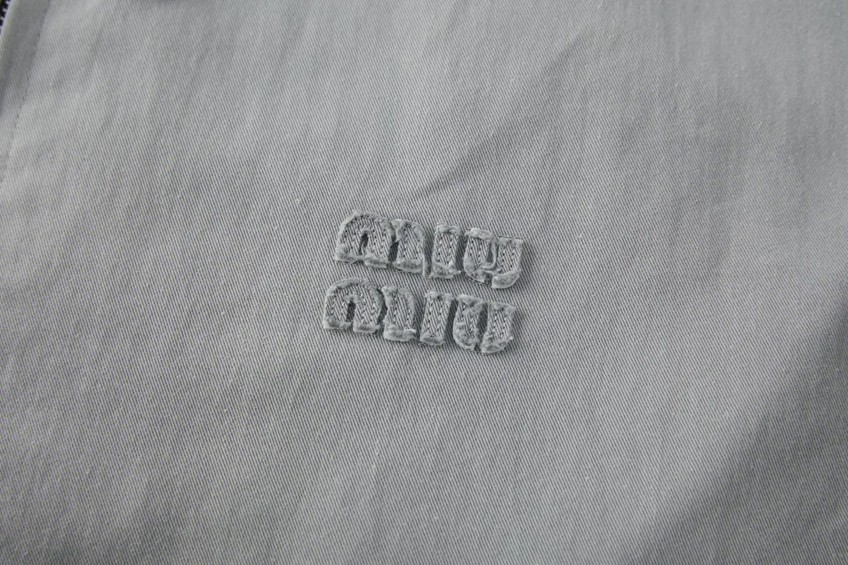 Logo Embroidered Distressed Zip Jacket - Grey, photo 4