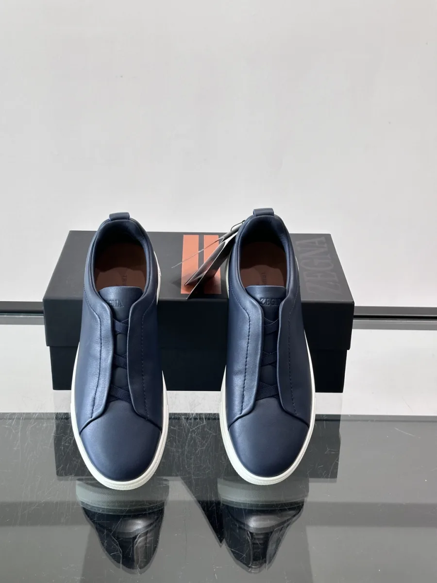 Low-Top Leather Sneaker - Navy, photo 7