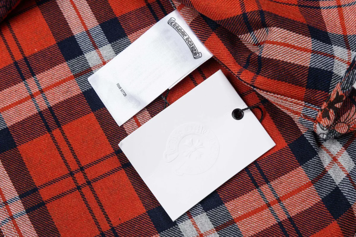 Plaid Flannel Shirt with Cross Pattern - Red, photo 9