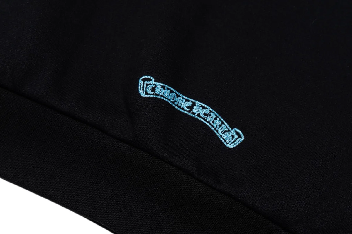 Hoodie Sweatshirt - Black with Blue Print, photo 7