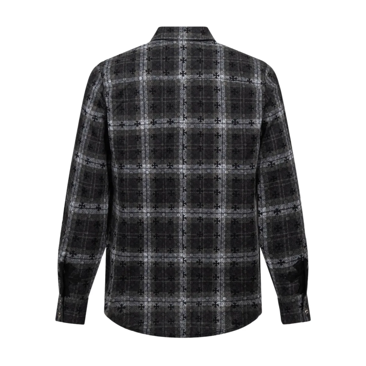Flannel Shirt with Cross Pattern - Black, photo 2