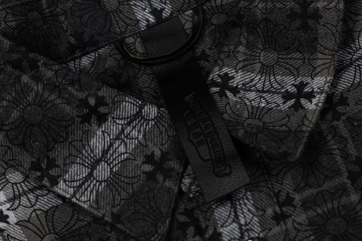 Flannel Shirt with Cross Pattern - Black, photo 8