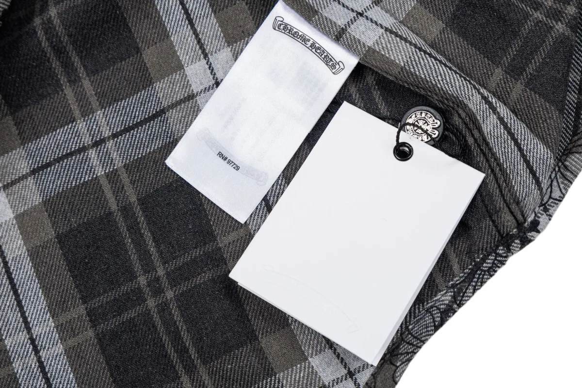 Flannel Shirt with Cross Pattern - Black, photo 9