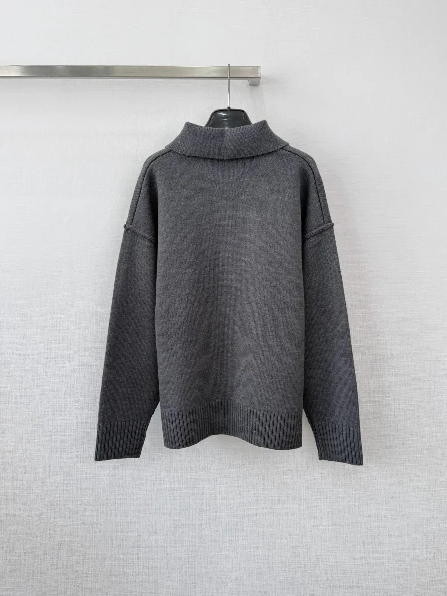 Heart A Logo Polo Knit Sweater - Charcoal Grey, photo 3