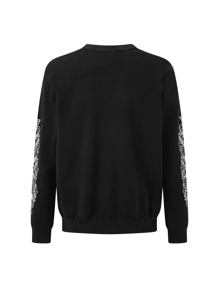 Embroidered Logo Knit Sweatshirt - Black, photo 2
