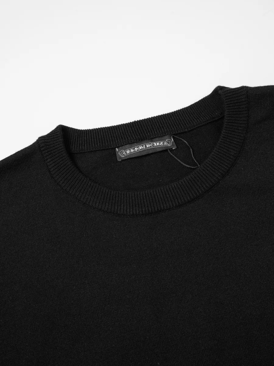 Embroidered Logo Knit Sweatshirt - Black, photo 3
