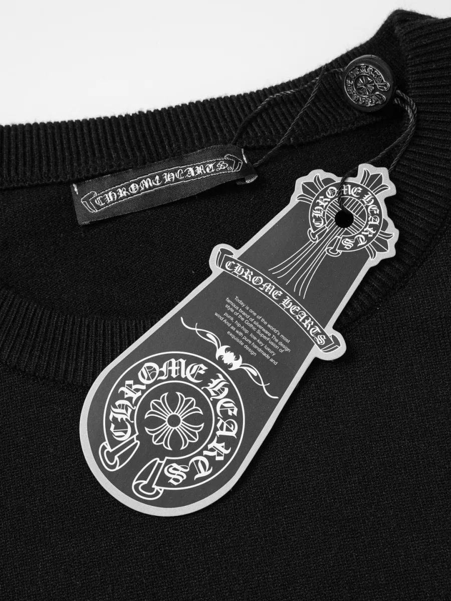 Embroidered Logo Knit Sweatshirt - Black, photo 7