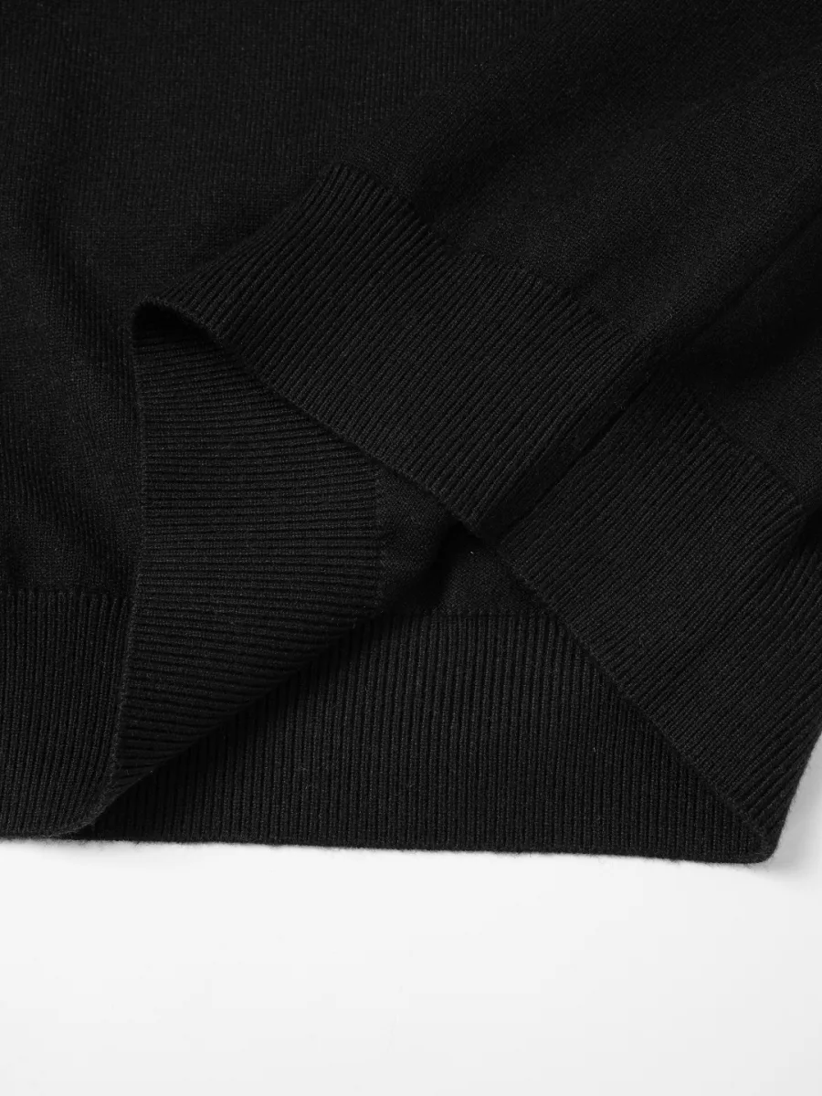 Embroidered Logo Knit Sweatshirt - Black, photo 8
