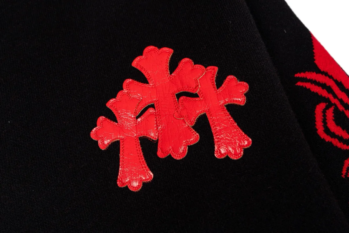 Cross Embroidery Crewneck Sweater - Black, photo 4