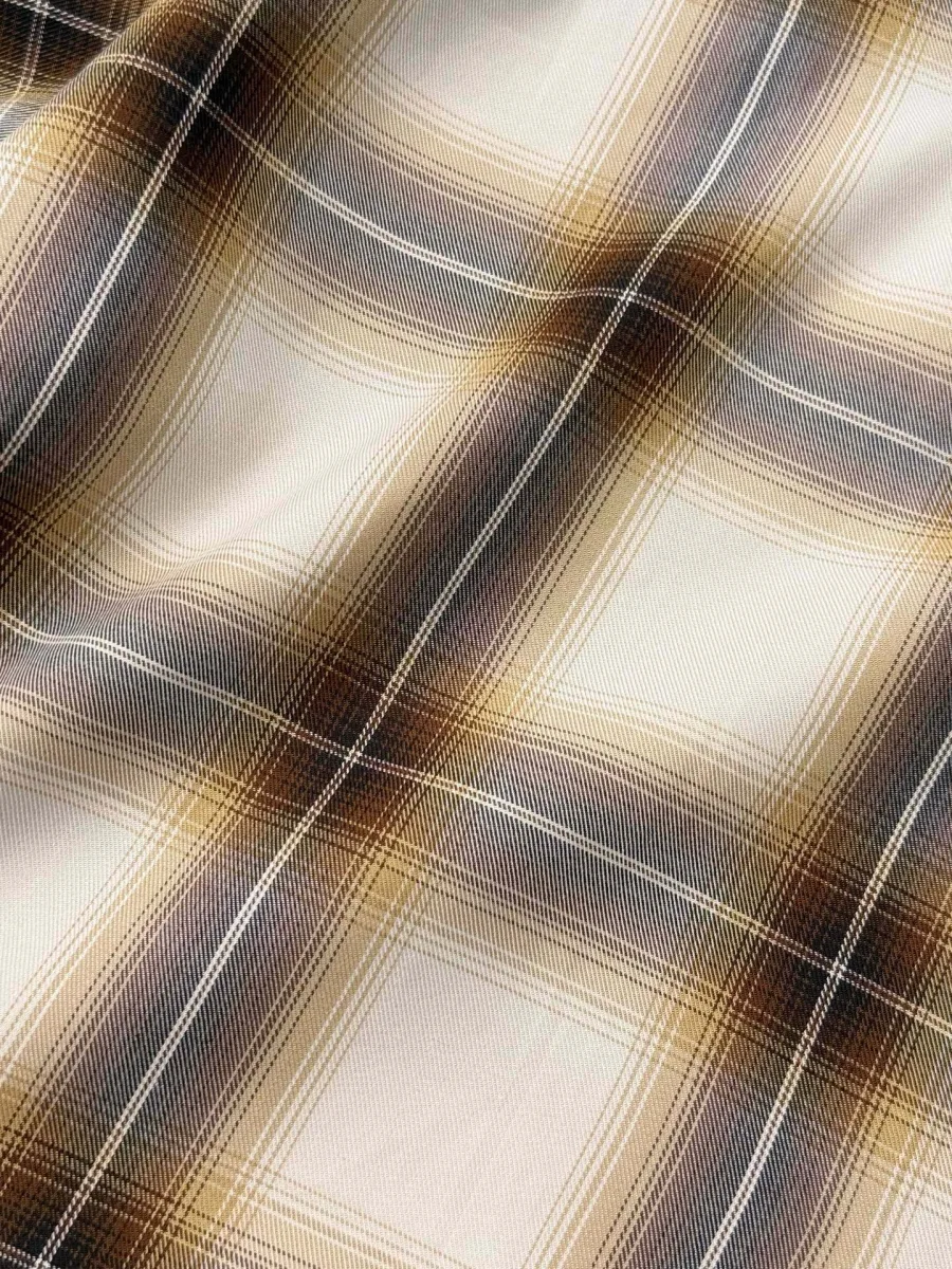 Pocket Embroidery Check Shirt - Beige, photo 7