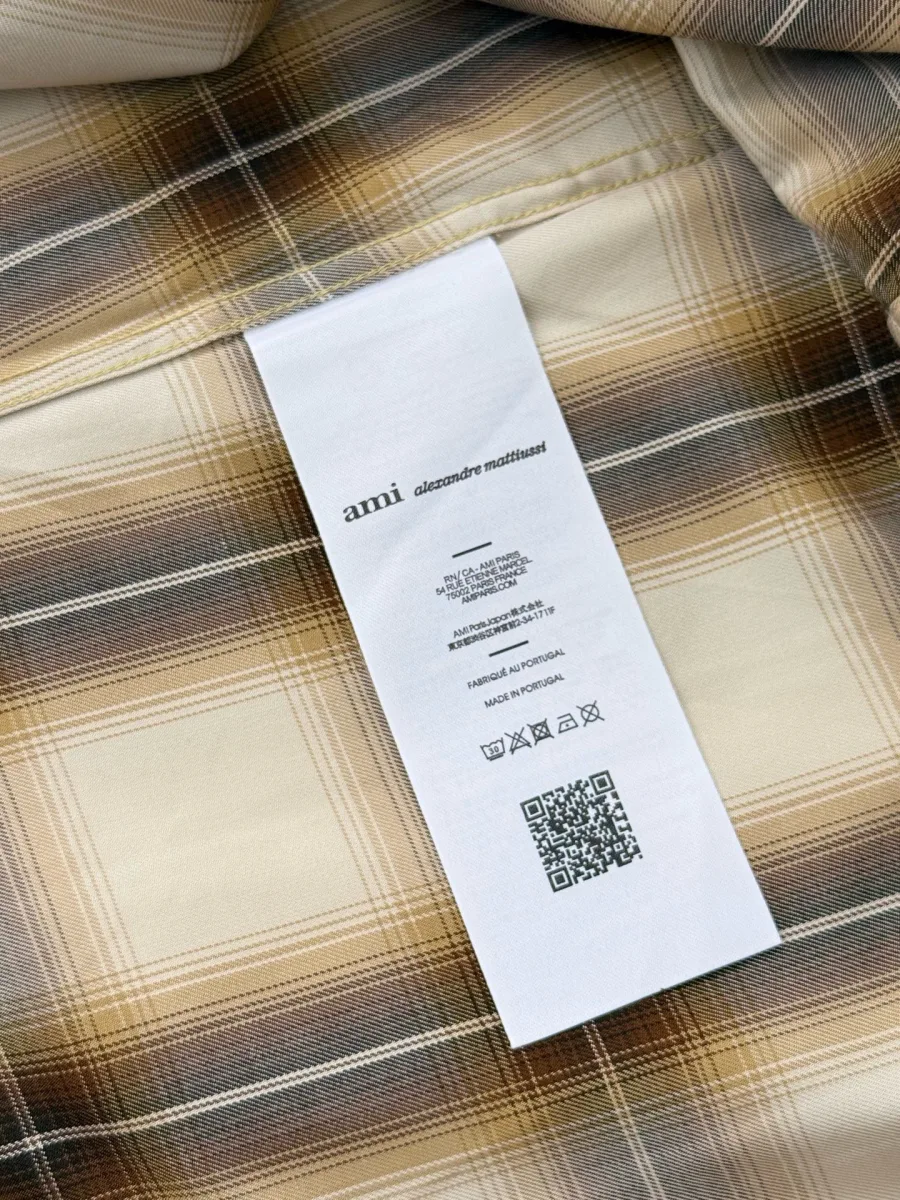Pocket Embroidery Check Shirt - Beige, photo 10