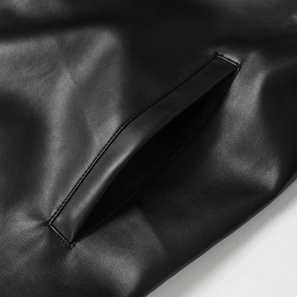 Leather Jacket with Cross Embroidery - Black, photo 9