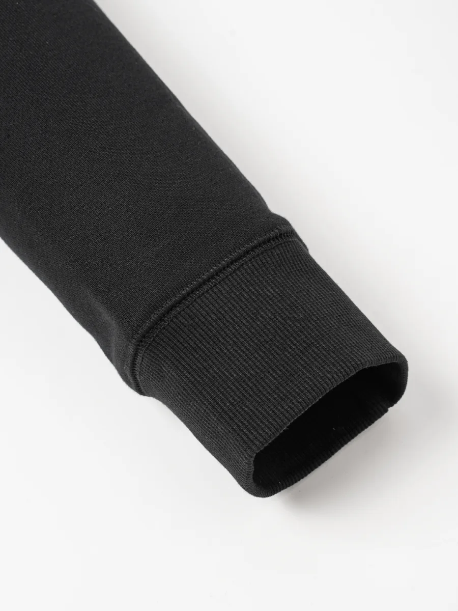 Zip-Up Hoodie with Embroidered Cross - Black, photo 9
