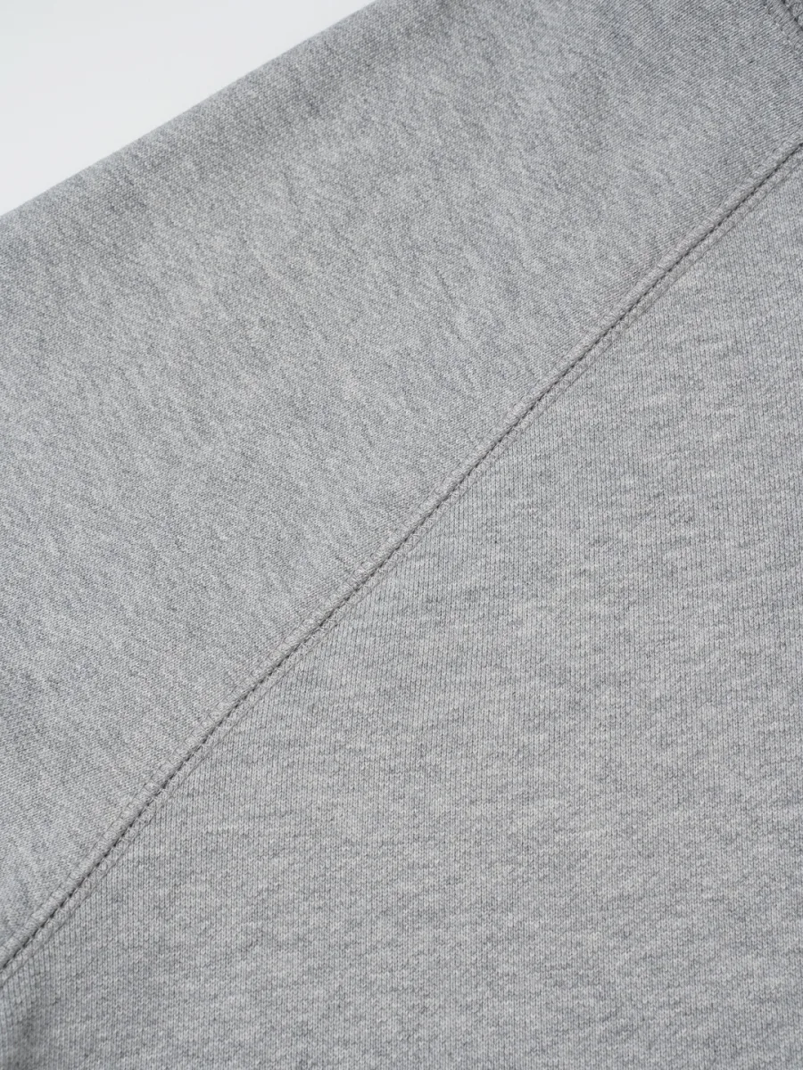 Zip-Up Hoodie with Embroidered Cross - Grey, photo 7